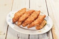 Fried spanish mackerel fillets. Royalty Free Stock Photo