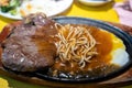 Taiwanese style beef steak and spaghetti