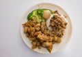 Taiwanese style braised pork rice and popcorn chicken