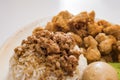 Taiwanese style braised pork rice and popcorn chicken