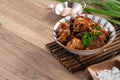 Taiwanese traditional food pork knuckle in a bowl