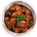 Taiwanese traditional food pork knuckle isolated for Chinese Lunar New Year meal