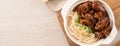 Taiwanese traditional food pork knuckle with vermicelli