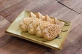 Taiyaki cakes on wood background,Japanese confectionery