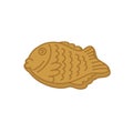 Taiyaki doodle icon, vector illustration