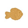 Taiyaki doodle icon, vector illustration