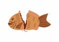 Taiyaki, Japanese fish-shaped cake with red bean filling, classic street vendor snack in Japan