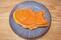 Taiyaki is a Japanese fish-shaped cake. Japanese traditional street food Royalty Free Stock Photo