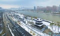 Taiyuan fenhe river winter china