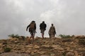 Yemeni soldiers fight the Houthi militia in Taiz