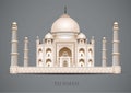 Taj Mahal on a gray background. indian culture architecture.