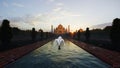 Taj Mahal against magical sunset, India Royalty Free Stock Photo