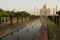 Taj mahal classic shot with water reflecting early morning in Agra India