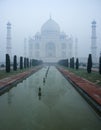 Taj Mahal with early morning mist