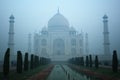 Taj Mahal with early morning mist Royalty Free Stock Photo