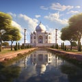 Taj Mahal Emerging Through Forest: Combining Historical Grandeur and Modern-Day Agra