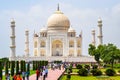 Taj Mahal full view during day time in Agra India, The Taj among 7 Wonders of the World view Royalty Free Stock Photo