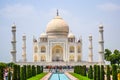 Taj Mahal full view during day time in Agra India, The Taj among 7 Wonders of the World view