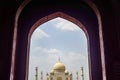 Taj Mahal full view during day time in Agra India, The Taj among 7 Wonders of the World view Royalty Free Stock Photo