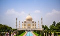 Taj Mahal full view during day time in Agra India, The Taj among 7 Wonders of the World view