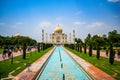 Taj Mahal full view during day time in Agra India, The Taj among 7 Wonders of the World view