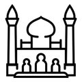 Taj Mahal icon, outline style