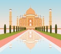 Taj Mahal illustration, wonderful attraction of Indian culture