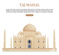 Taj Mahal India famous building attraction Vector