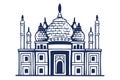 Taj mahal india - hand drawn illustration Royalty Free Stock Photo