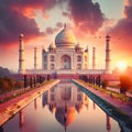 The Taj Mahal, India at sunset Royalty Free Stock Photo