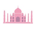 Taj Mahal Indian Landmark Travel Sticker Isolated