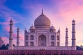 Taj Mahal ivory white marble mausoleum in the Indian city of Agra, Uttar Pradesh, India, Taj Mahal beautiful landmark, Symbol of Royalty Free Stock Photo