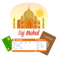 Taj Mahal Lettering Vector Travel Postcard, Poster Royalty Free Stock Photo