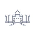 Taj mahal line icon - indian palace simple linear pictogram on white background. Vector illustration.