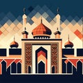 Taj Mahal, the main mosque in India. Vector illustration generative AI
