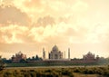 Taj Mahal mausoleum back view from Mehtab Bagh Royalty Free Stock Photo