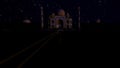 Taj Mahal at night, starry sky timelapse