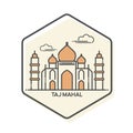 Taj Mahal - Agra, India Lineal Icon.