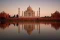 Taj Mahal reflected in river