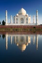 Taj Mahal reflected in river a
