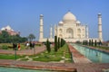 Taj Mahal with reflecting pool in Agra, Uttar Pradesh, India