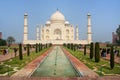 Taj Mahal with reflecting pool in Agra, Uttar Pradesh, India