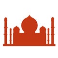 Taj Mahal silhouette on white background. Vector illustration in trendy flat style. ESP 10.