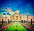 Taj Mahal on sunrise sunset, Agra, India Royalty Free Stock Photo