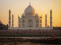 The Taj Mahal at Sunset in Agra, India Royalty Free Stock Photo