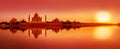 Taj Mahal during sunset in Agra, India Royalty Free Stock Photo