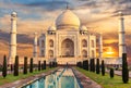 Taj Mahal at sunset, famous place of visit, India, Agra