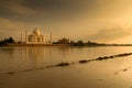 Taj Mahal in sunset scene Royalty Free Stock Photo