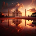 Taj Mahal at sunset sunrise