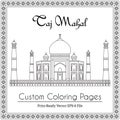 Taj Mahal Temple Coloring Book
